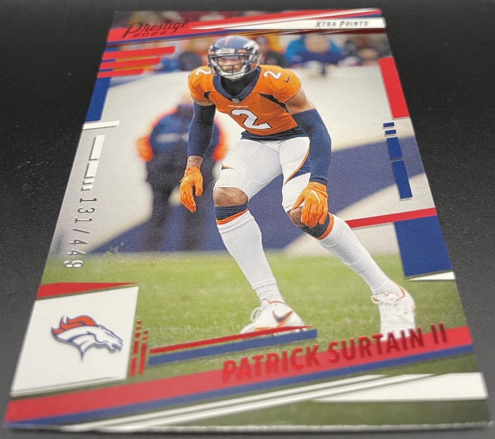 Patrick Surtain II 2022 Panini Prestige Red #93 Xtra Points /449 Denver Broncos