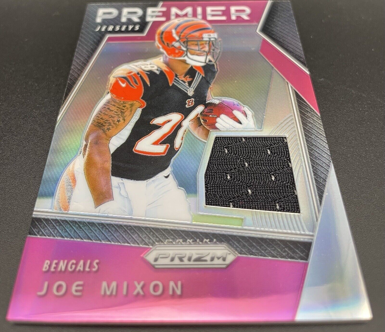 Joe Mixon 2017 Panini Prizm Patch, RC, Pink #18 Cincinnati Bengals🔥🔥💥🏈