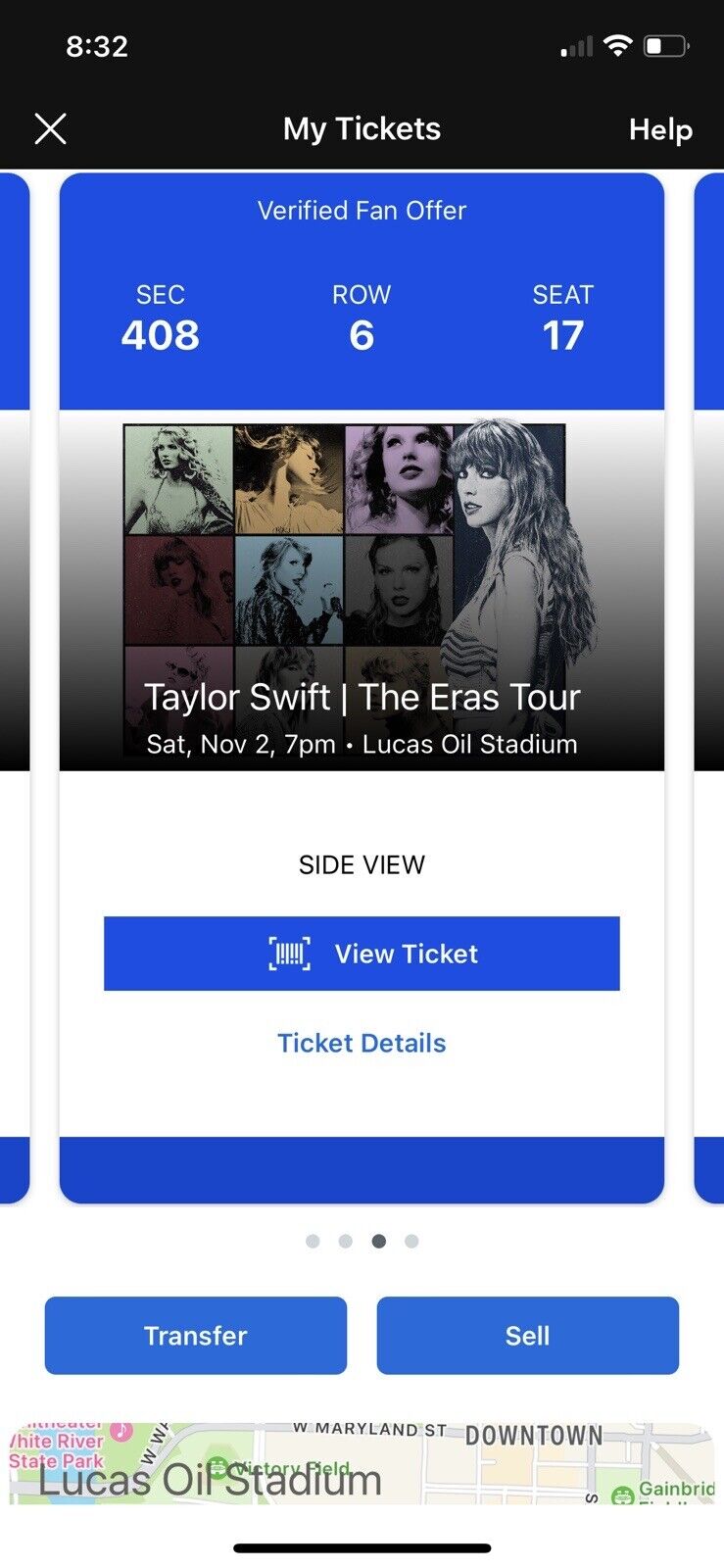 Taylor Swift Eras Tour Saturday Nov. 2nd 2024  Club Level Sec408 Row 6 4 Tickets