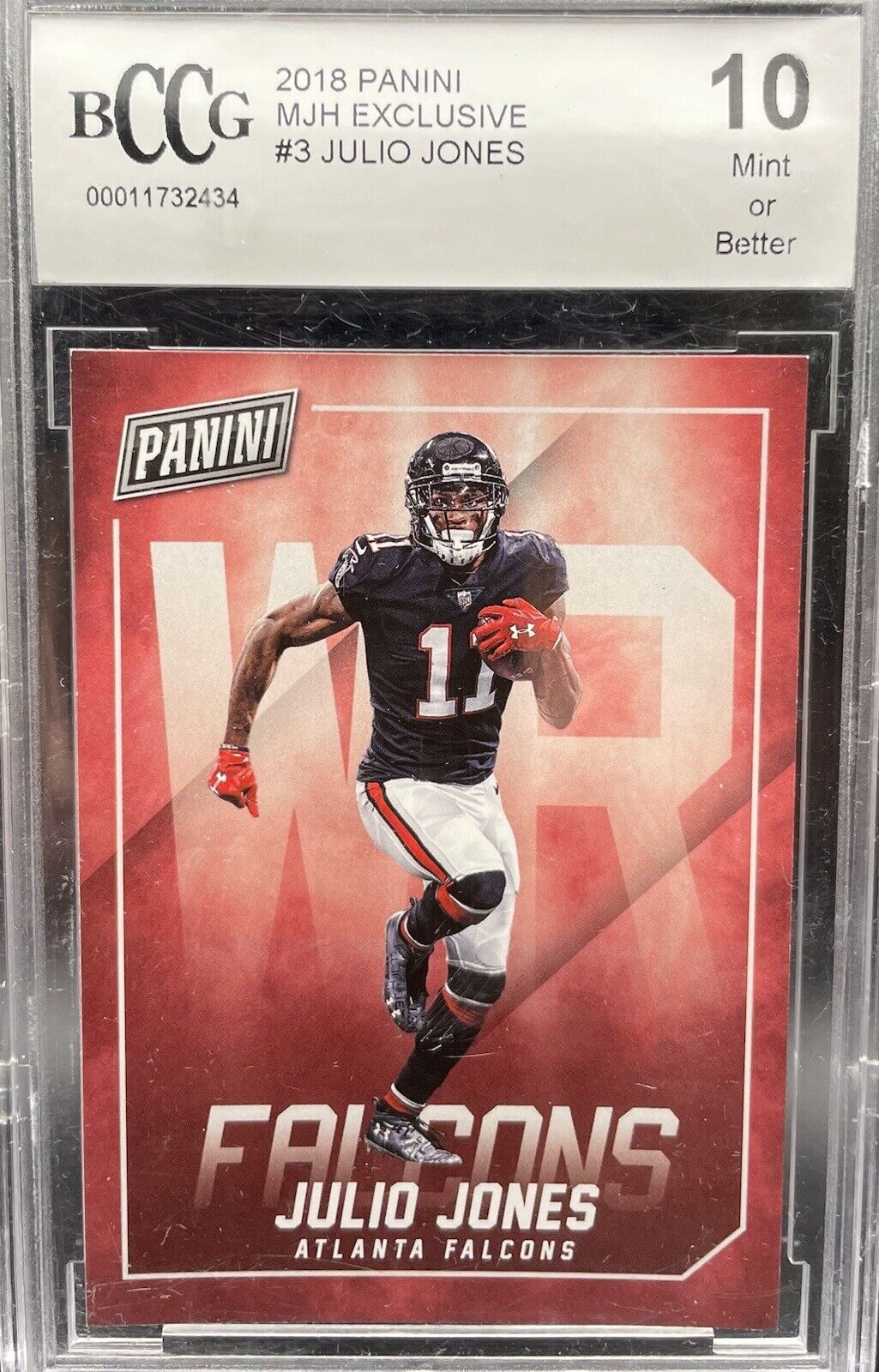 2018 Panini MJH Exclusive Julio Jones #3 BCCG 10 Atlanta Falcons HOF Graded Card