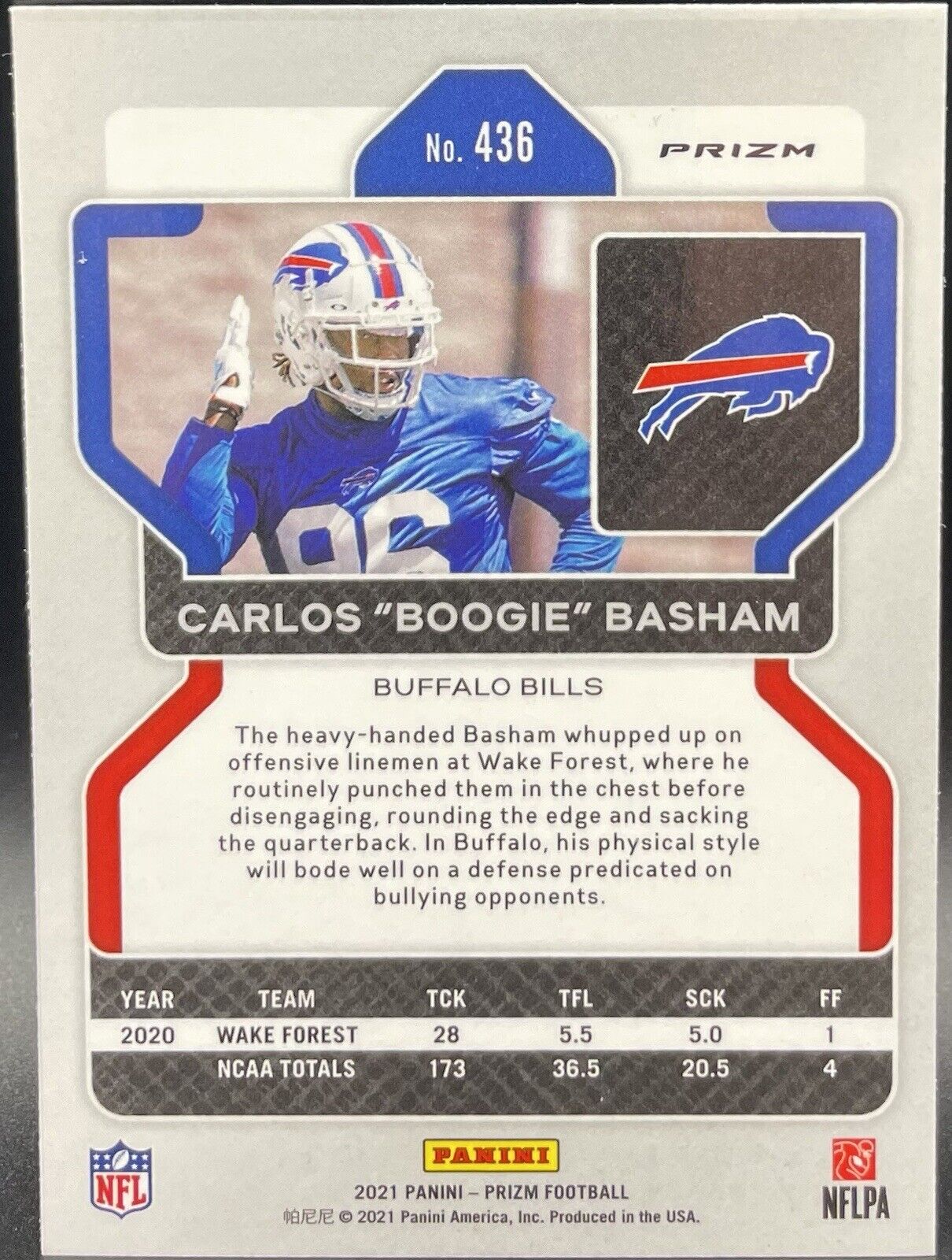 2021 Panini Prizm - Rookie Green Prizm #436 Carlos Basham Jr. (RC)