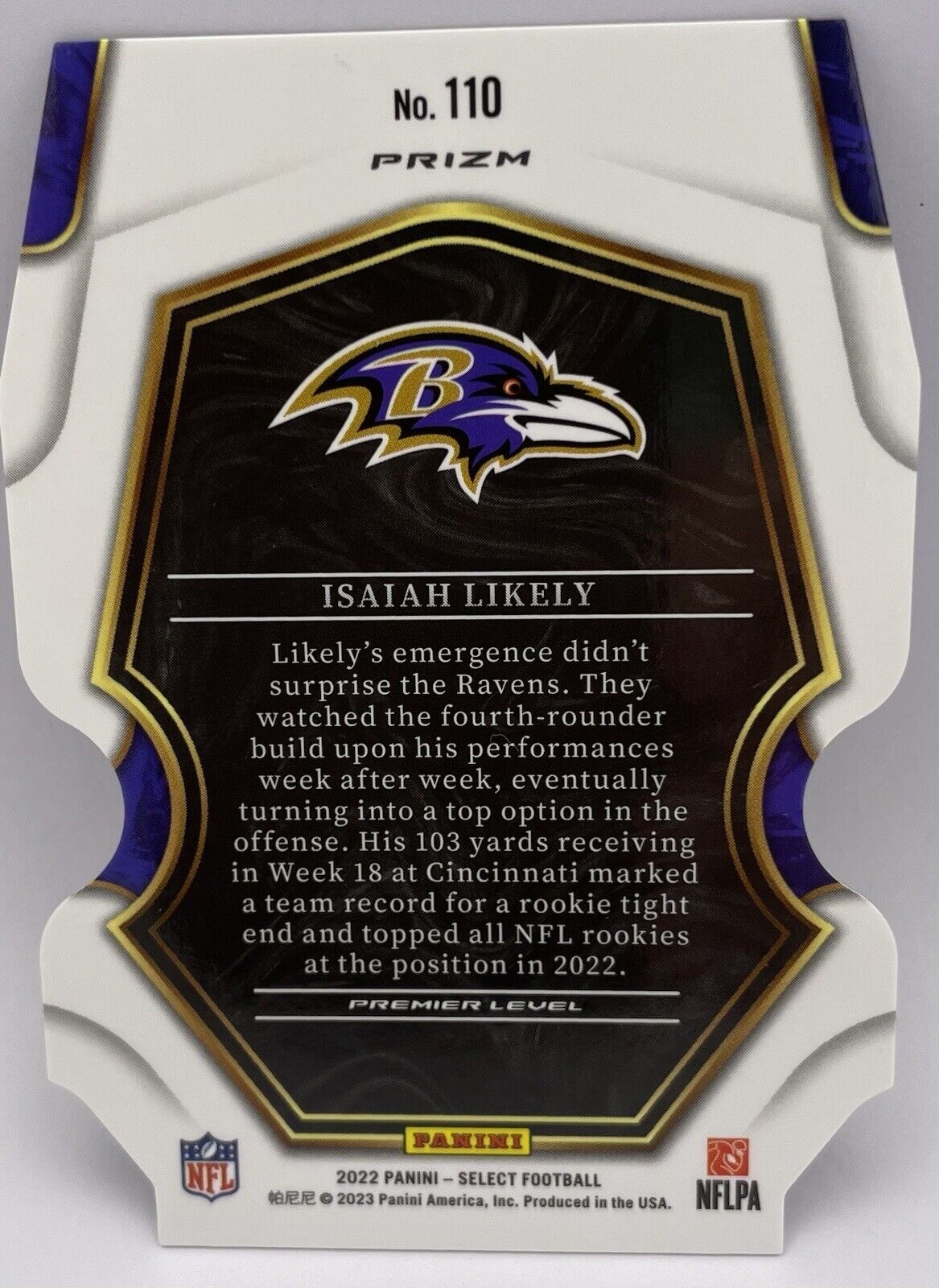 2022 Panini Prizm ISAIAH LIKELY  #110  Rookie Card 🔥🔥HOT🔥🔥 Baltimore Ravens