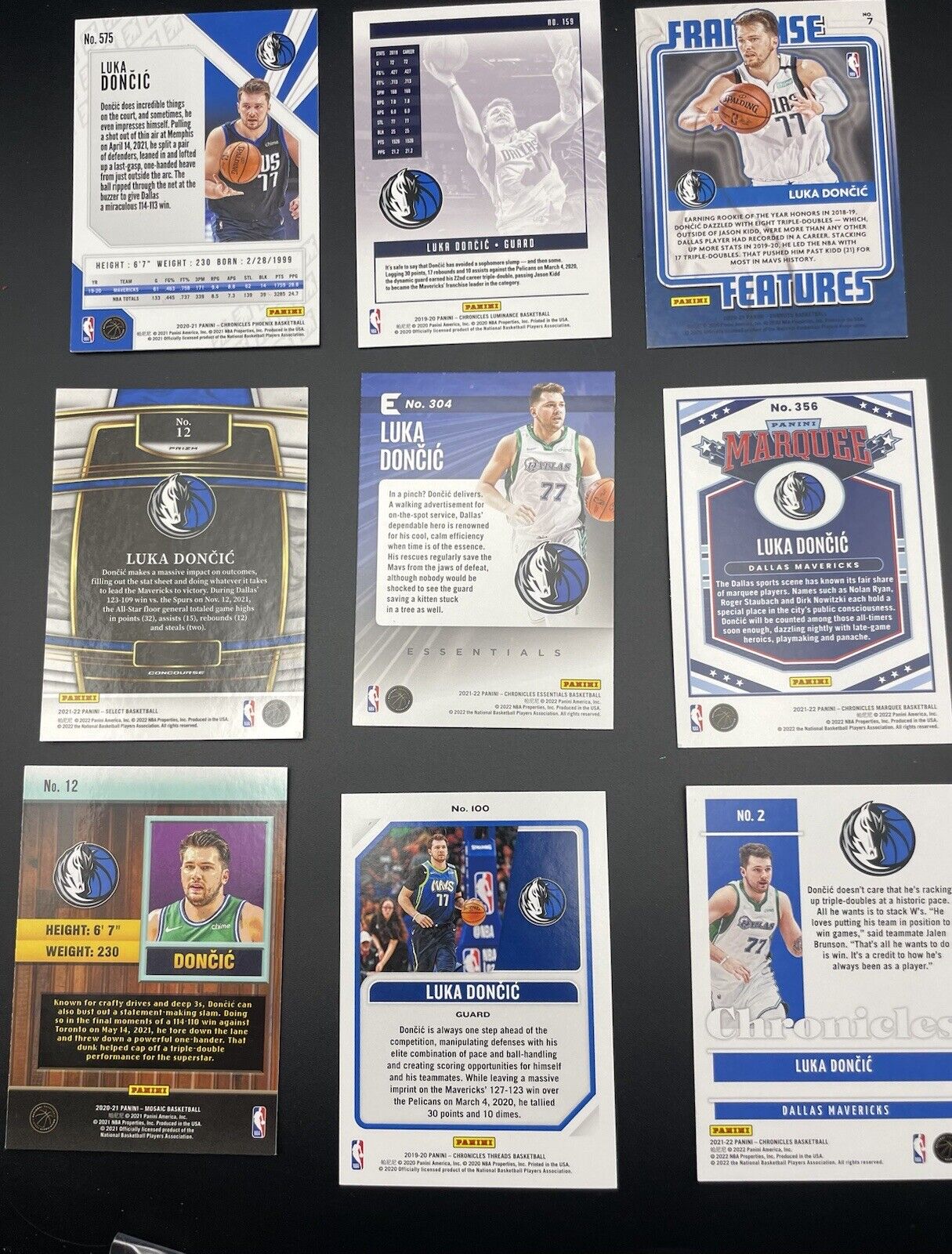 Luka Doncic 2019 - 2021 Panini Basketball Cards Chronicles , Select , Mosaic etc