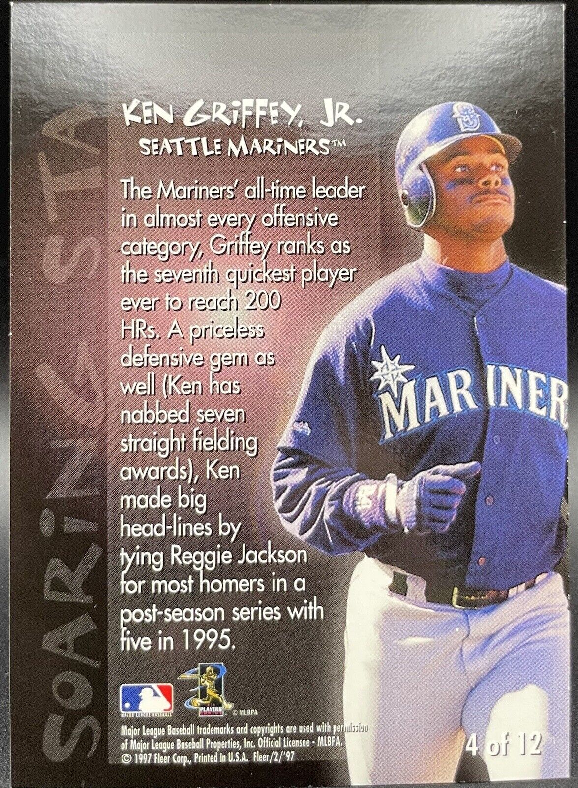 Ken Griffey JR 1992-2002 HOF Fleer Baseball Seattle Mariners, Cinci Reds Classic