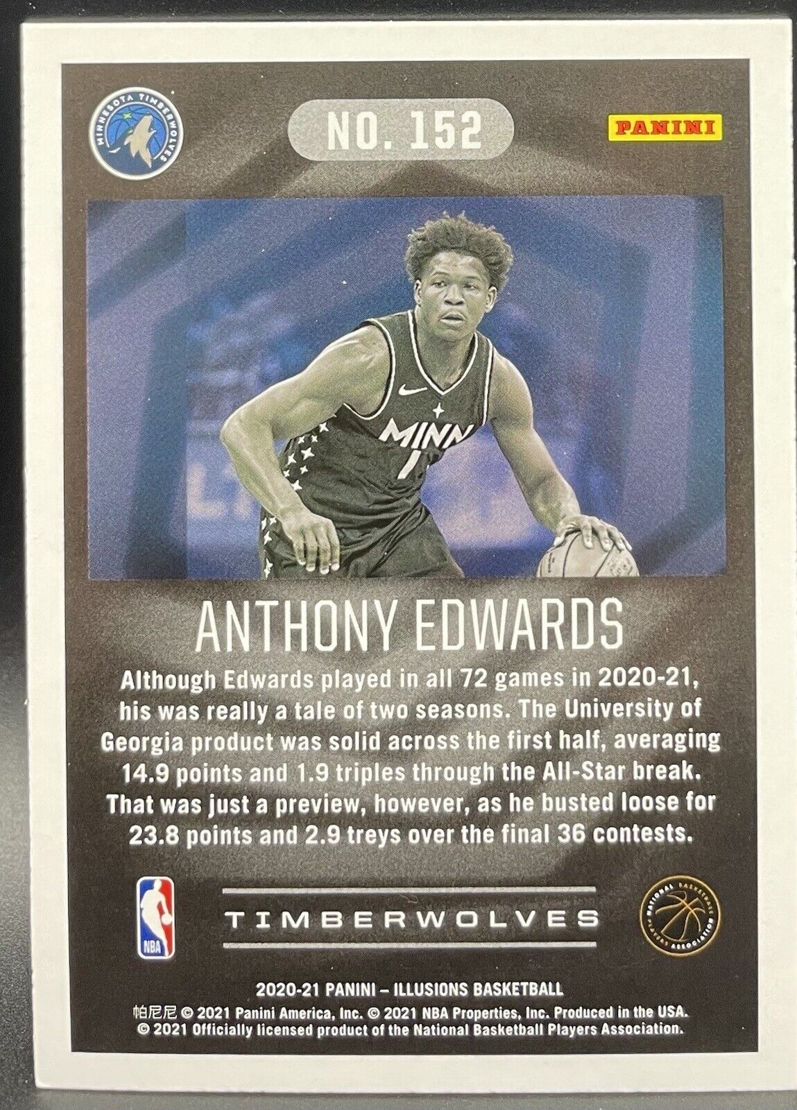 Anthony Edwards - Minnesota Timberwolves - 2020-21 Panini Illusions - #152 RC 