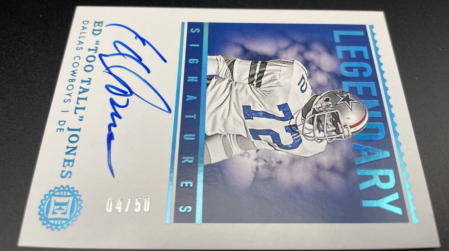 ED “To Tall Jones” Jones 2020 Panini Encased #LS-EJ Auto, 04/50 Dallas Cowboys￼