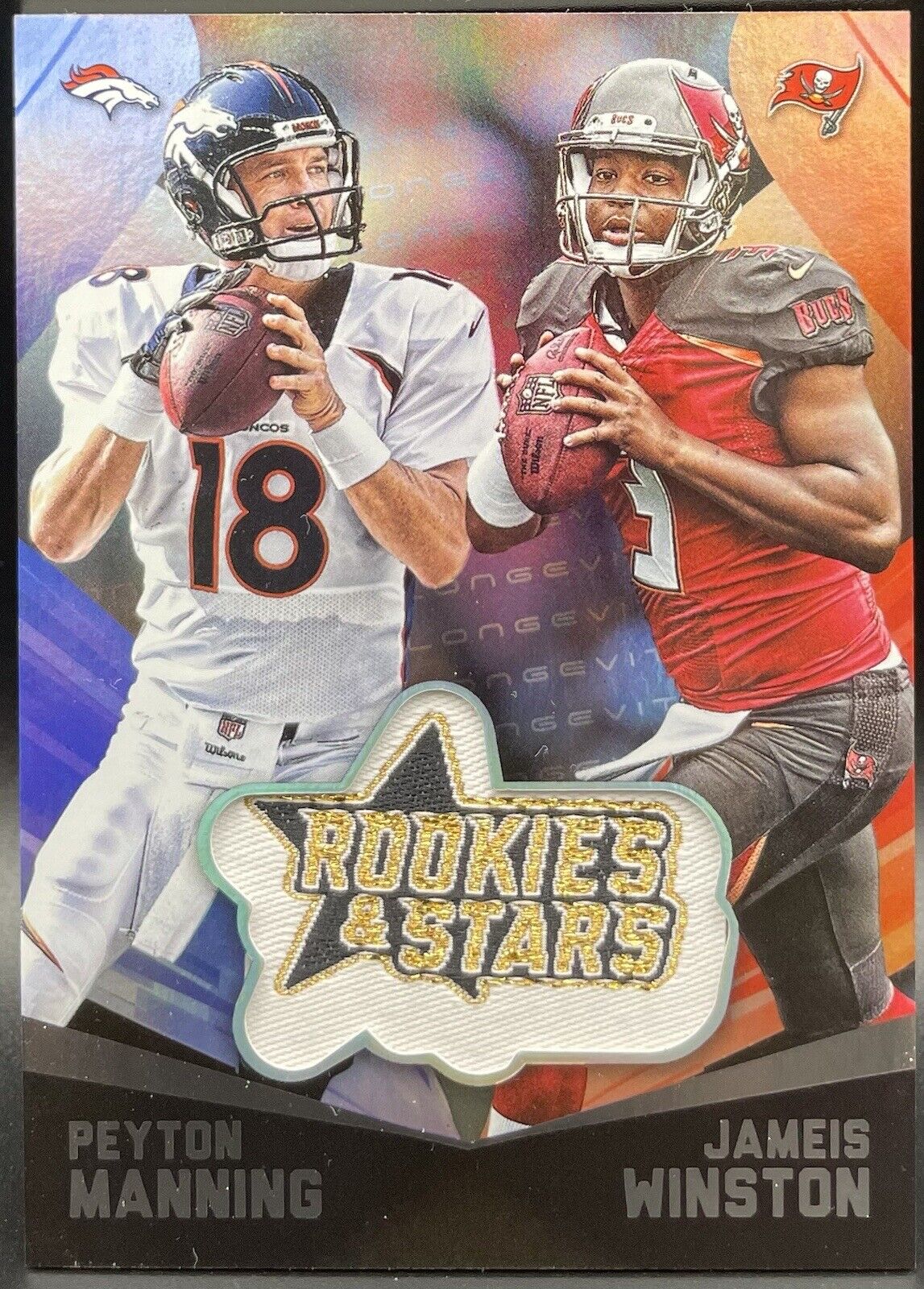 Peyton Manning / James Winston 2015 Panini Rookies #EP5 Patch / Rookies colts...