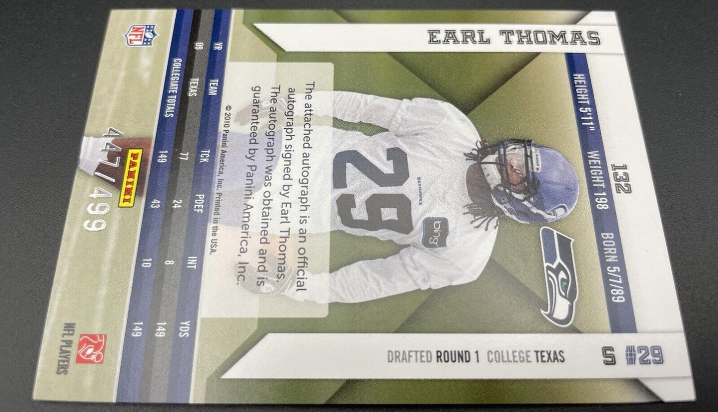 2010 Panini Epix - Rookie Signatures #132 Seattle Seahawks Earl Thomas III /499