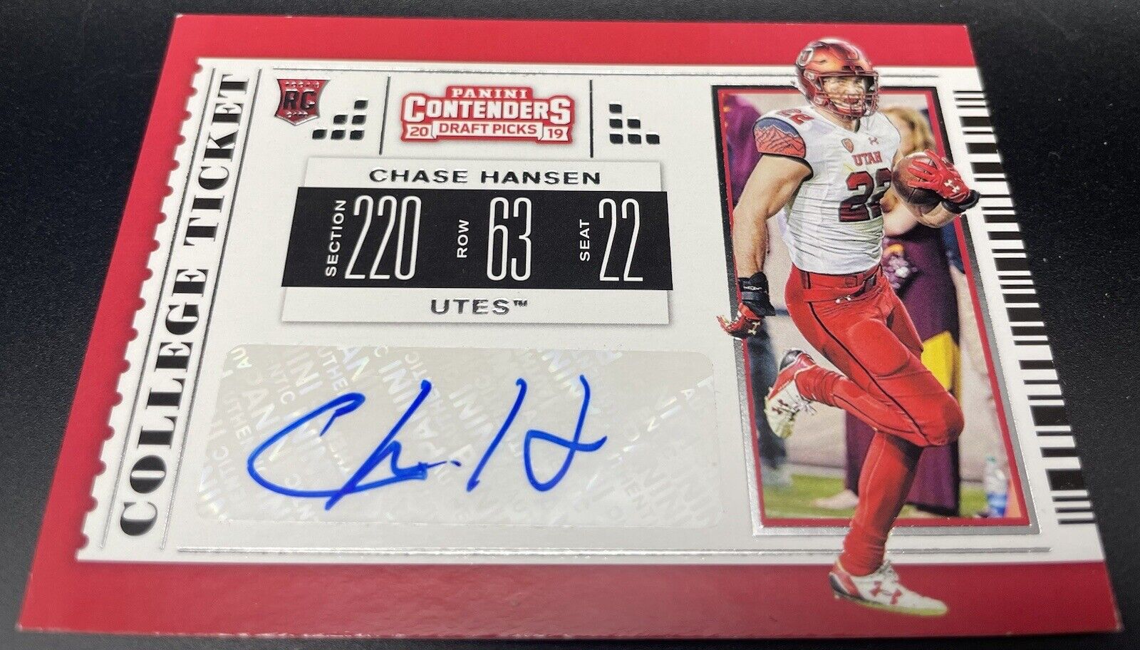 2019 Panini Contenders Draft Picks - College Ticket #254 Chase Hansen RC Auto