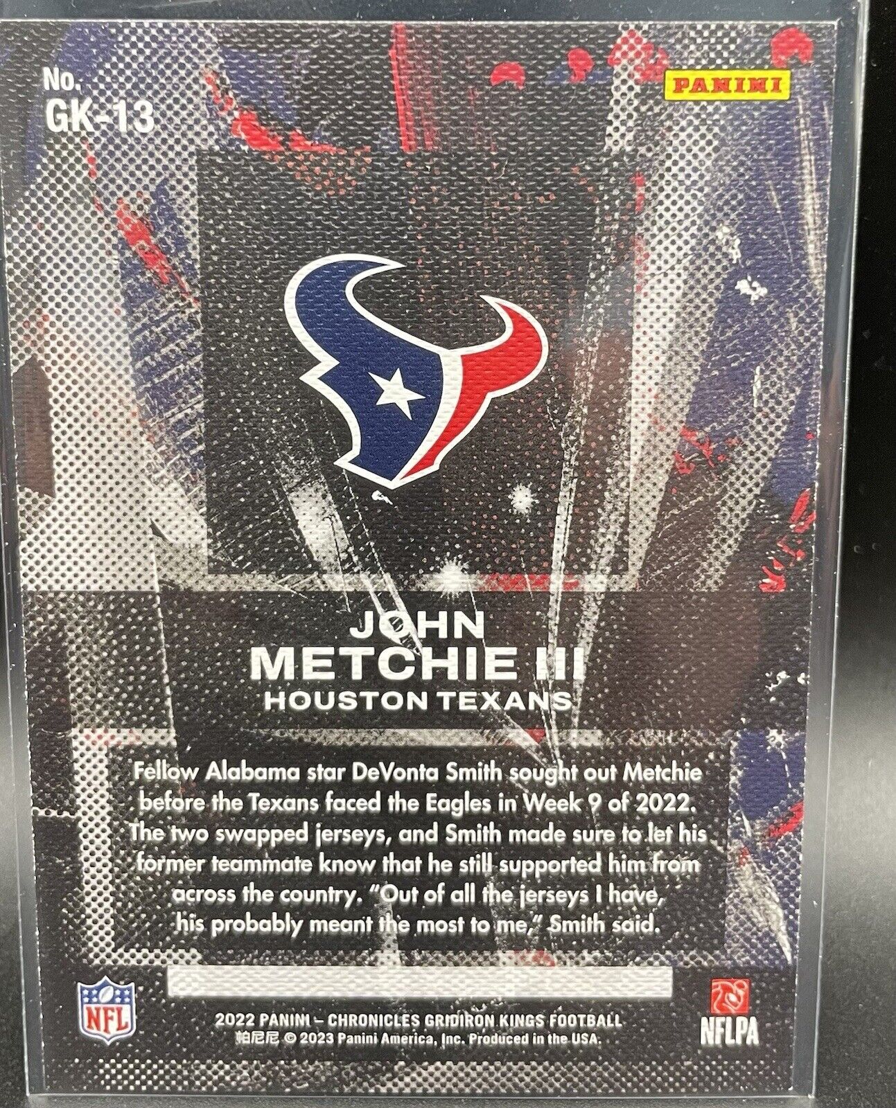 2022 Panini Chronicles - Gridiron Kings #GK-13 John Metchie III (RC) Texans ￼