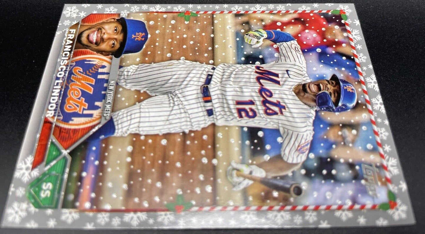 Francisco Lindor 2023 Topps Metallica Holiday #H119 New York Mets