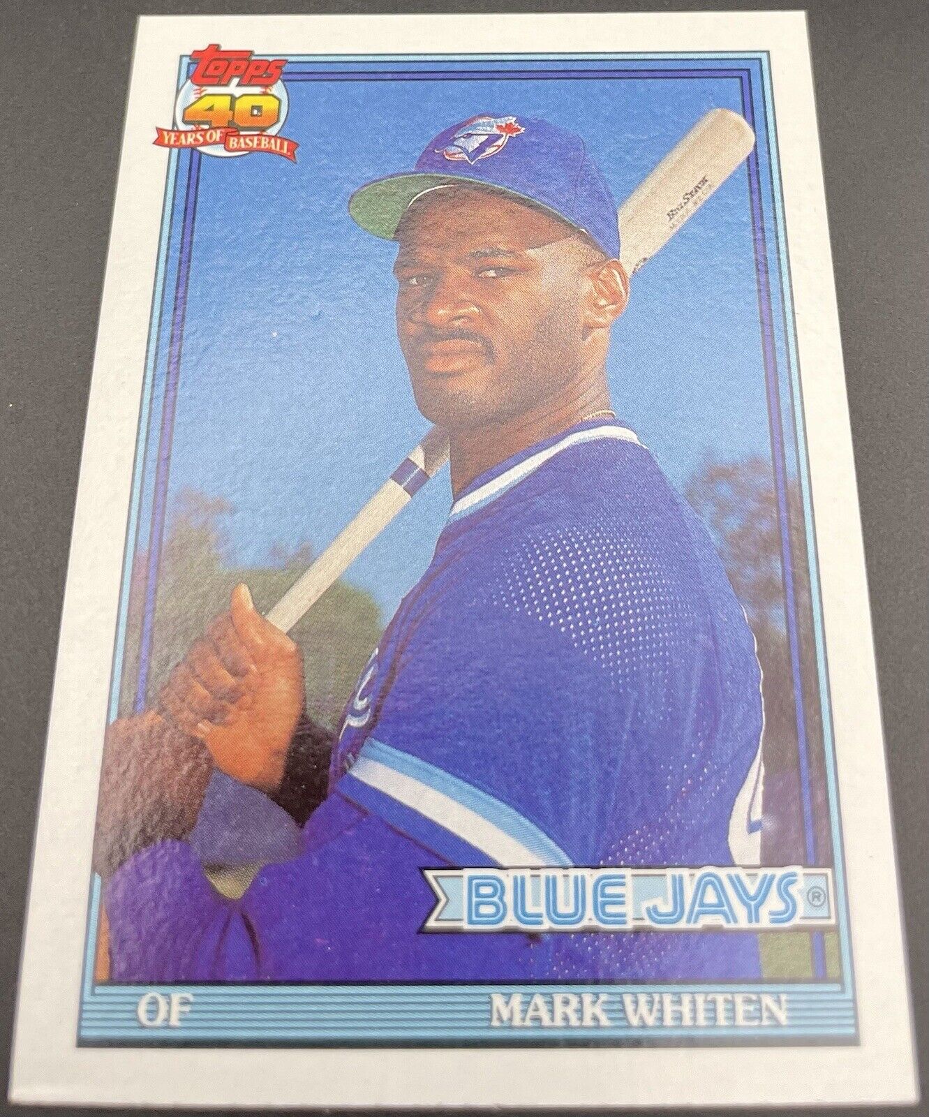 Mark Whiten 1991 Topps #588 ERROR Hand Toronto Blue Jays