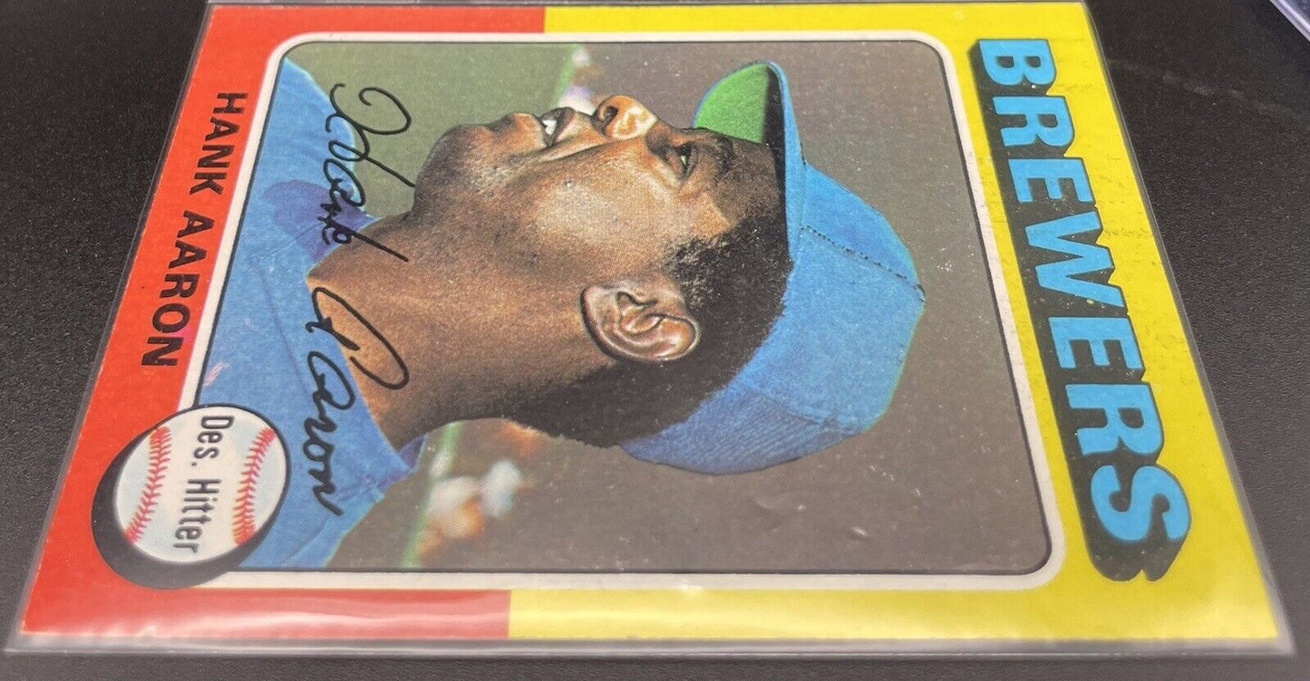 Hank Aaron 1975 Topps #66 Milwaukee Brewers HOF 