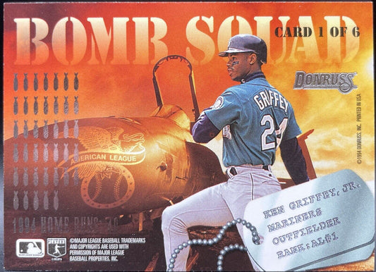 Ken Griffey Jr & Matt Williams 1994 Donruss  Bomb Squad Card 1 Of 6 🔥🔥🔥