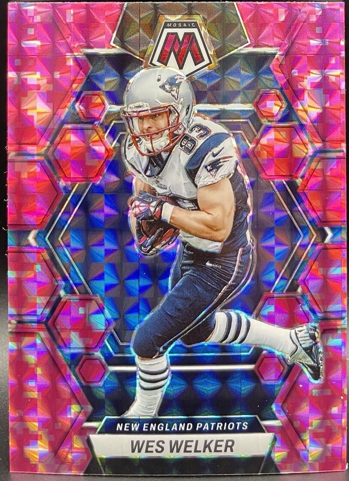 Wes Walker 2023 Panini Mosaic #163  Pink Parallel  New England Patriots