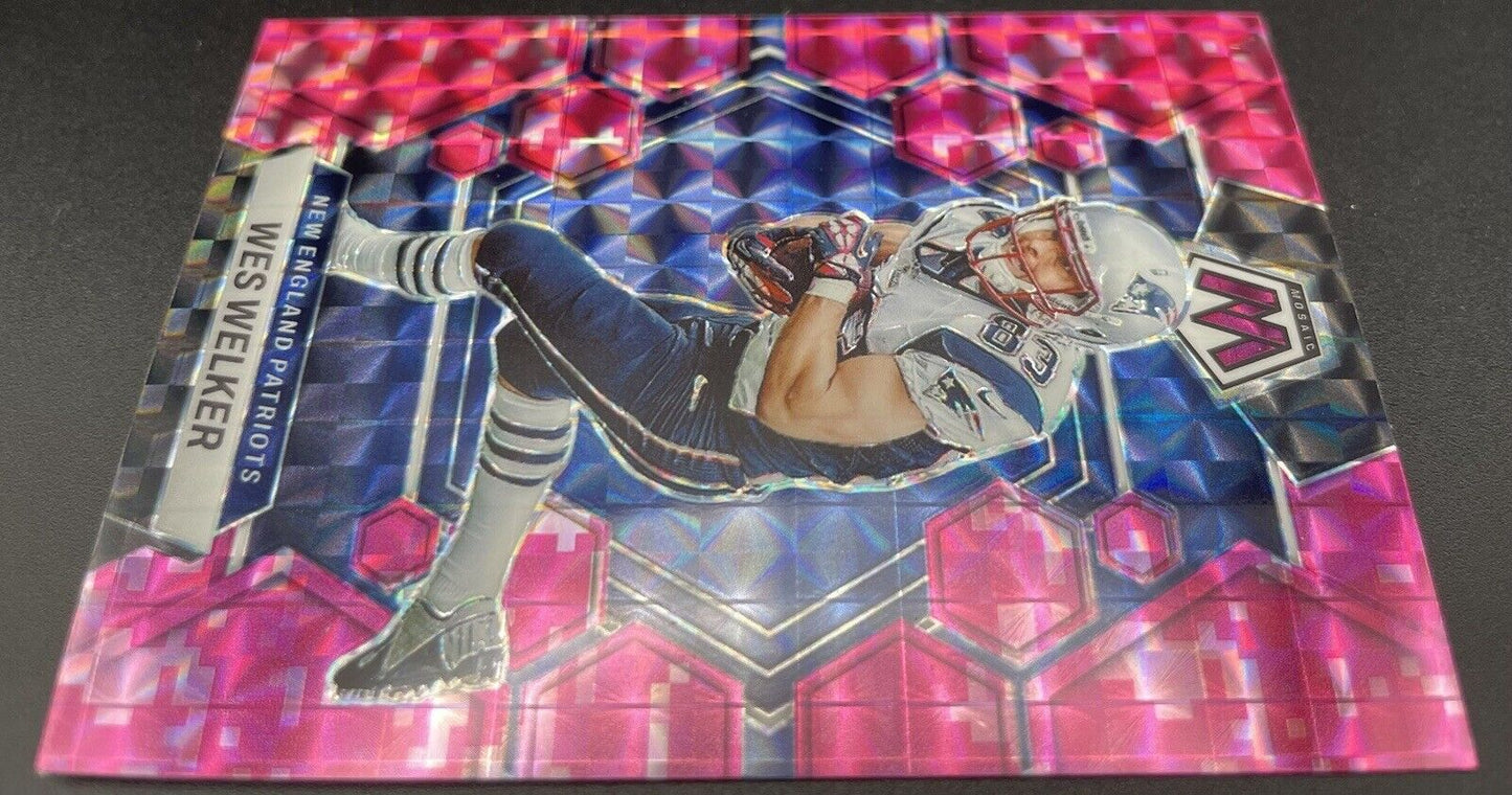 Wes Walker 2023 Panini Mosaic #163  Pink Parallel  New England Patriots