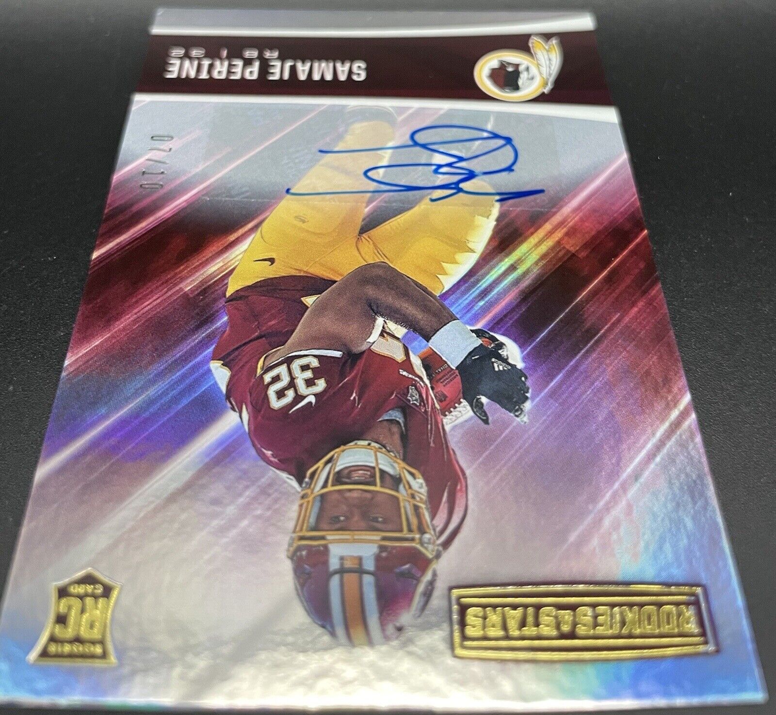 Samaje Perine 2017 Panini Rookies In Stars #227 RC, Auto, /10 Washington Redskin