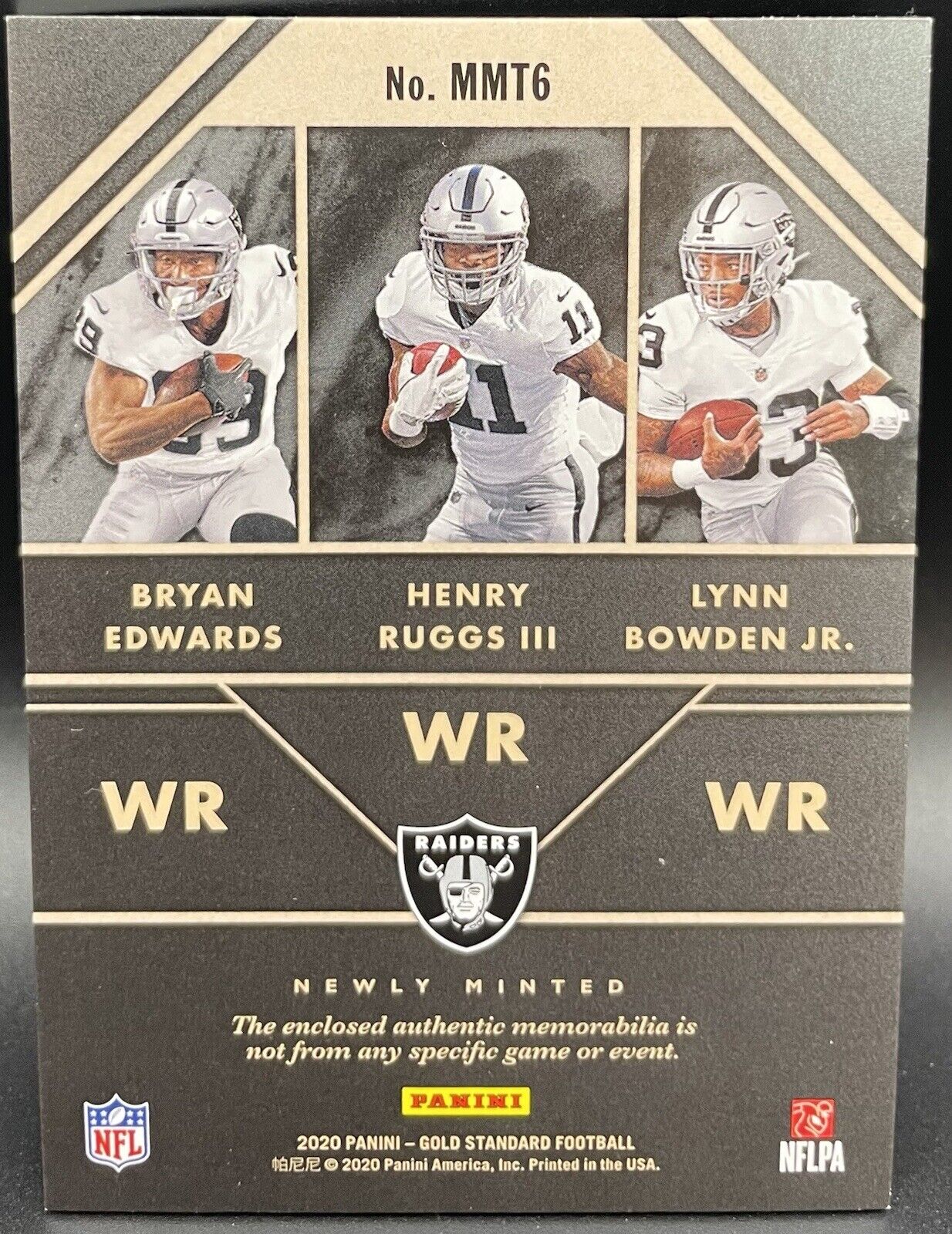 2020 Panini GS New Minted Patch Bryan Edwards, Henry Ruggs III, Lynn Bowden Jr 