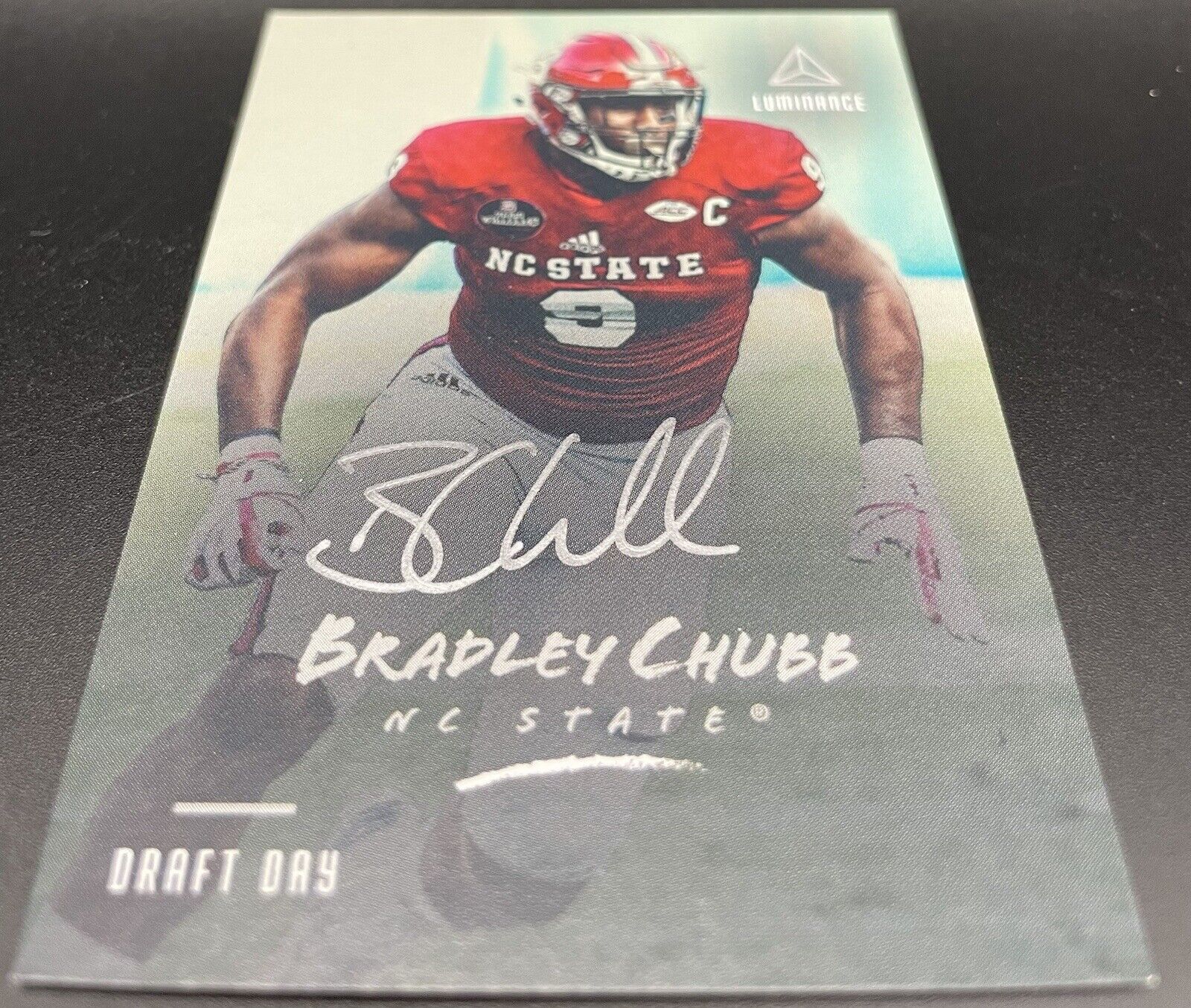 2018 Panini Luminance - Draft Day Signatures Silver #RI-17 Bradley Chubb (AU,...