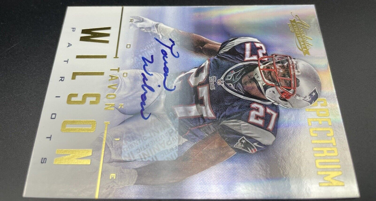 Tavon Wilson 2012 Panini absolute #186 RC / Auto / 299 Spectrum New England...