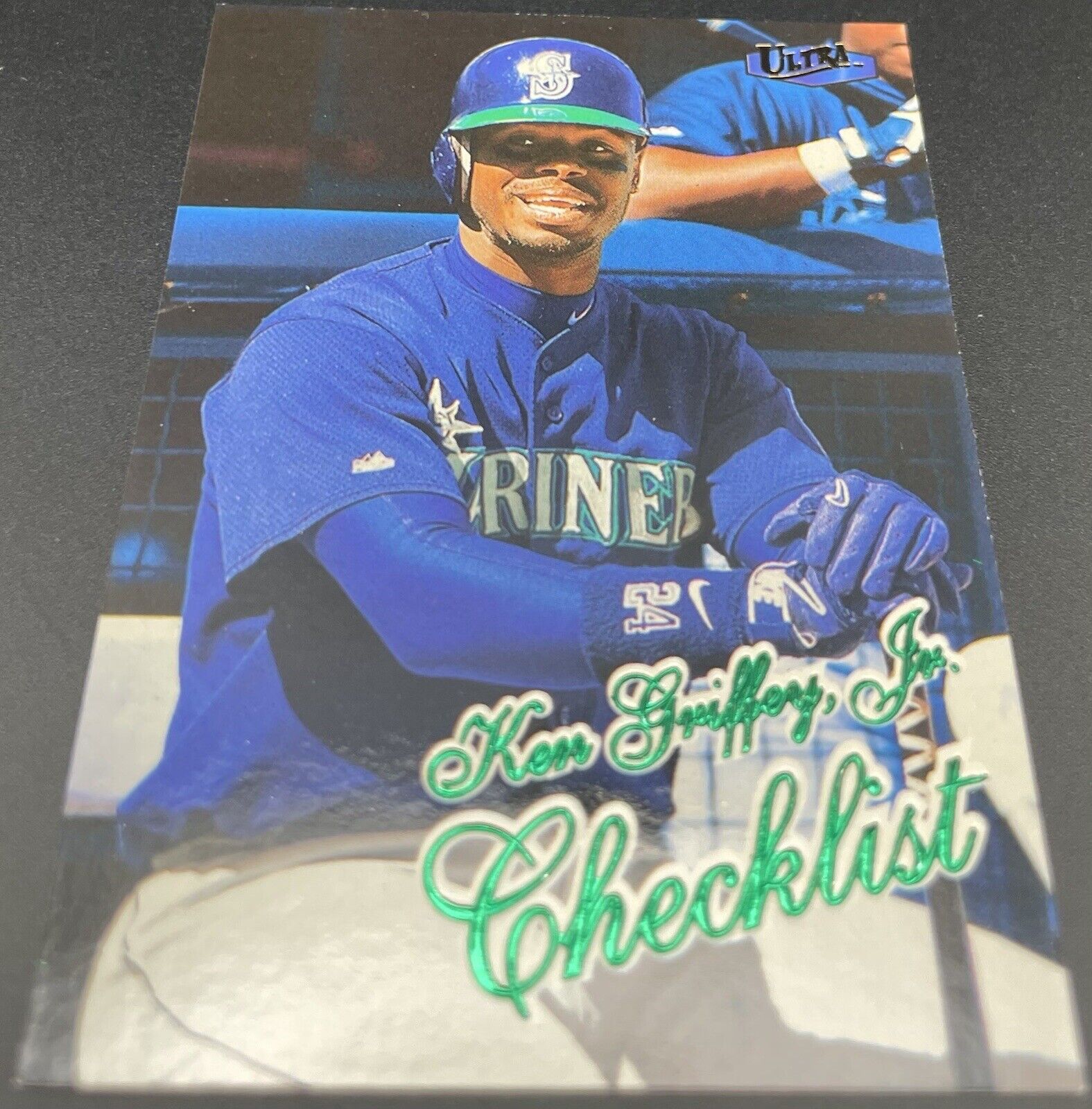 Ken Griffey Jr 1998 Fleer Ultra Checklist # 473  Seattle Mariners Green 🔥⚾️🔥