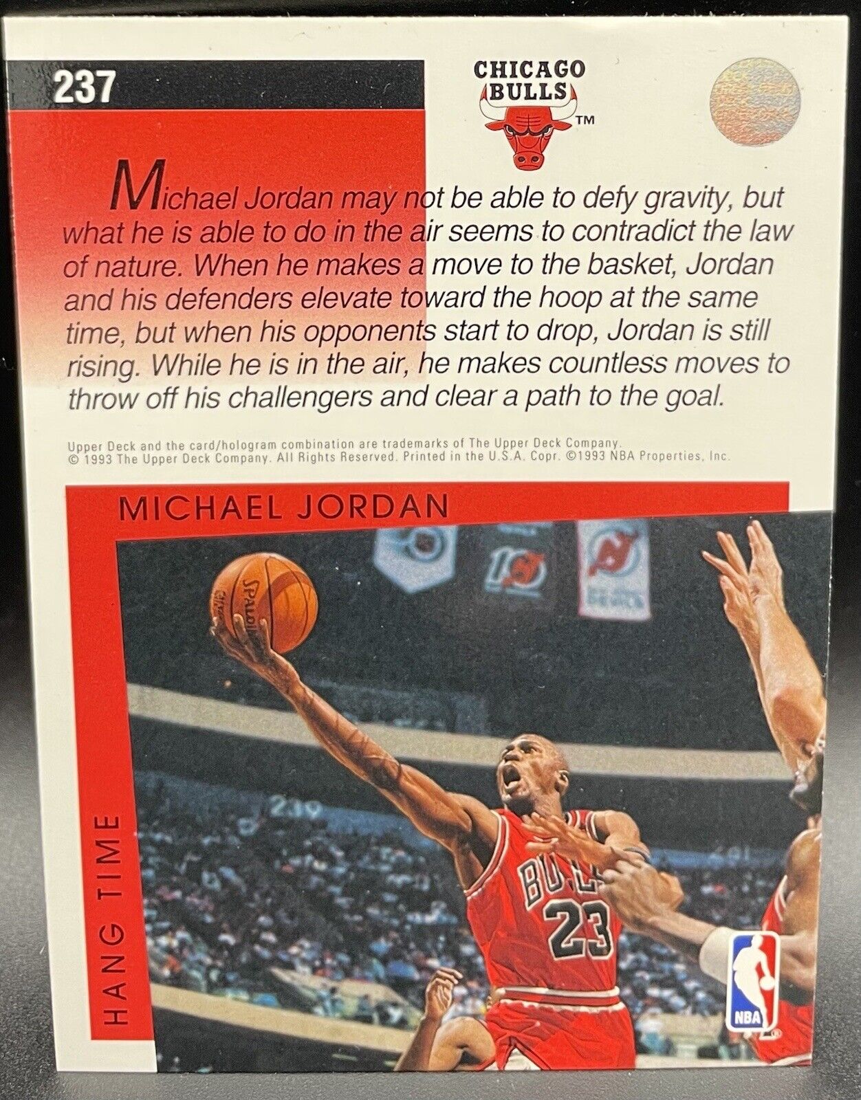 1993 Upper Deck Michael Jordan #237 Hang Time Chicago Bulls🔥🔥🏀