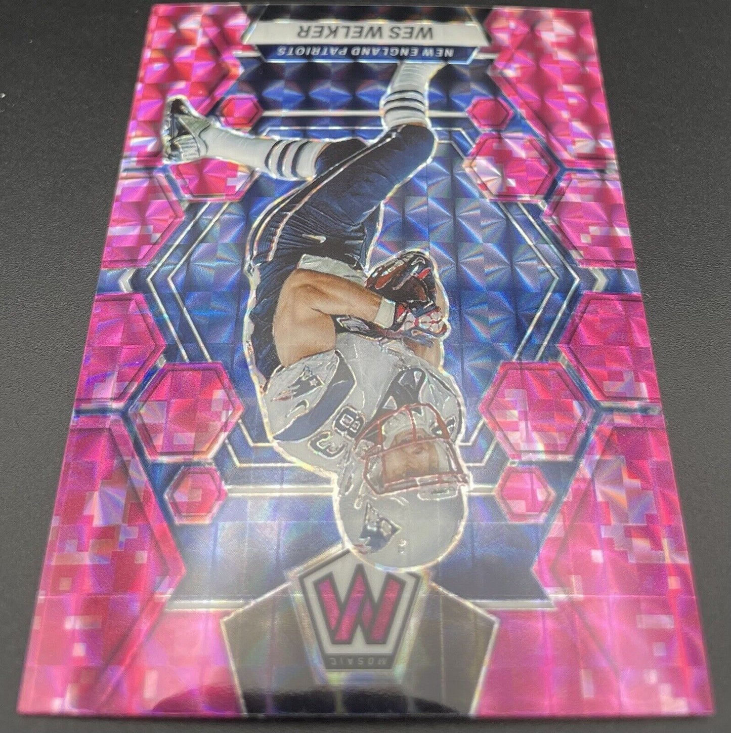 Wes Walker 2023 Panini Mosaic #163  Pink Parallel  New England Patriots