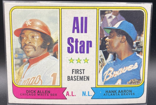 Dick Allen, Hank Aaron  1972  Topps #332  All Star First Baseman 