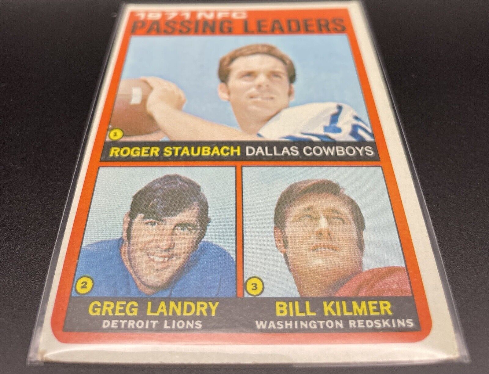 1972 Topps - #4 Roger Staubach, Billy Kilmer, Greg Landry (RC)