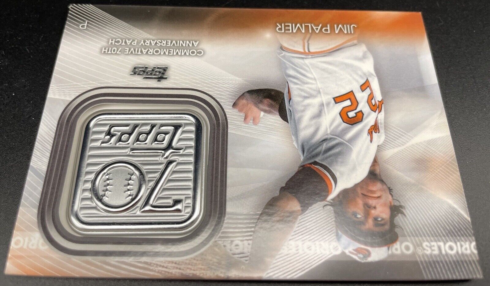 Jim Palmer 2021 Topps 70th Anniversary Logo Patch Card #T70P-JP