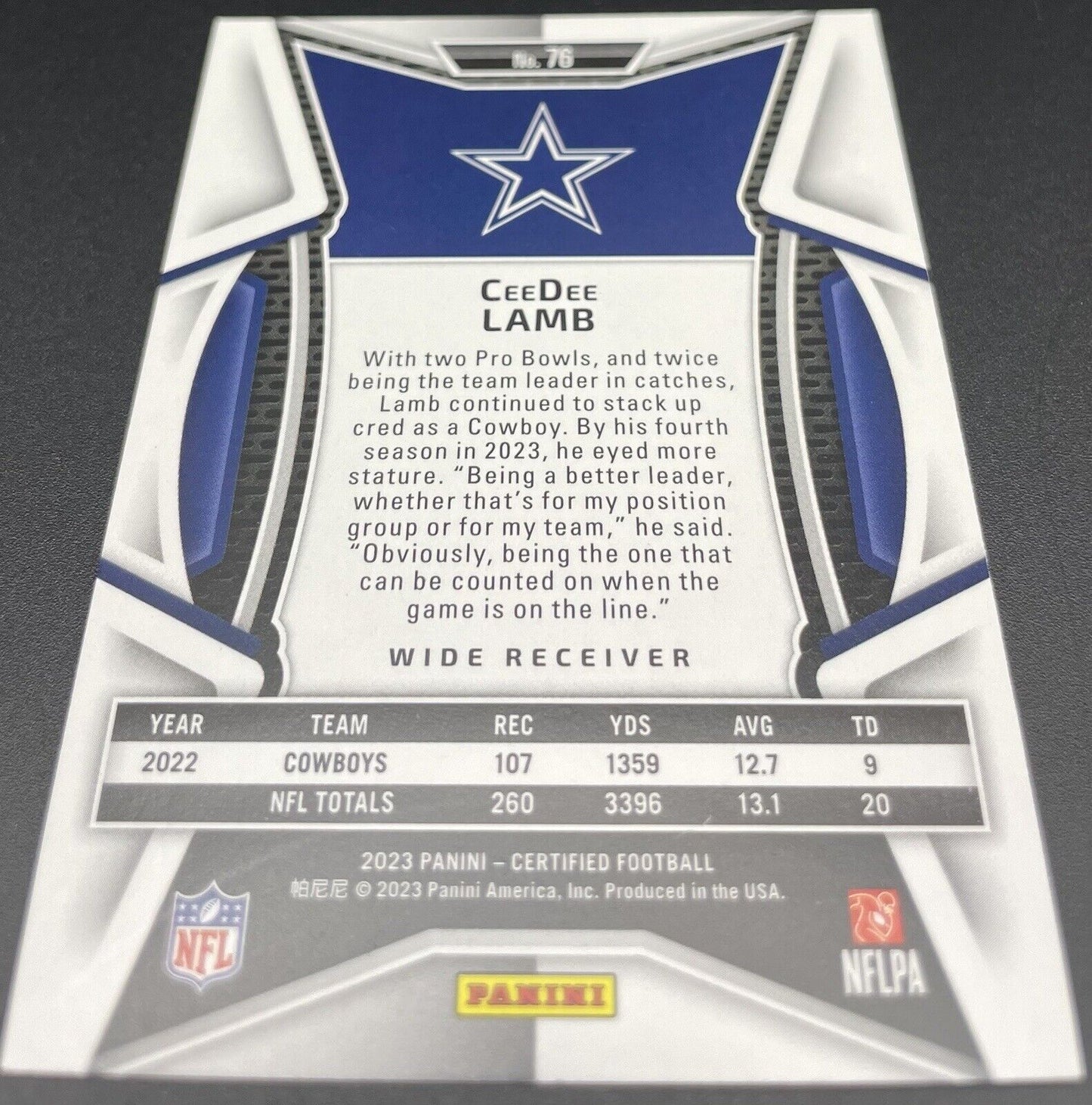 2023 Panini Certified - #76 CeeDee Lamb