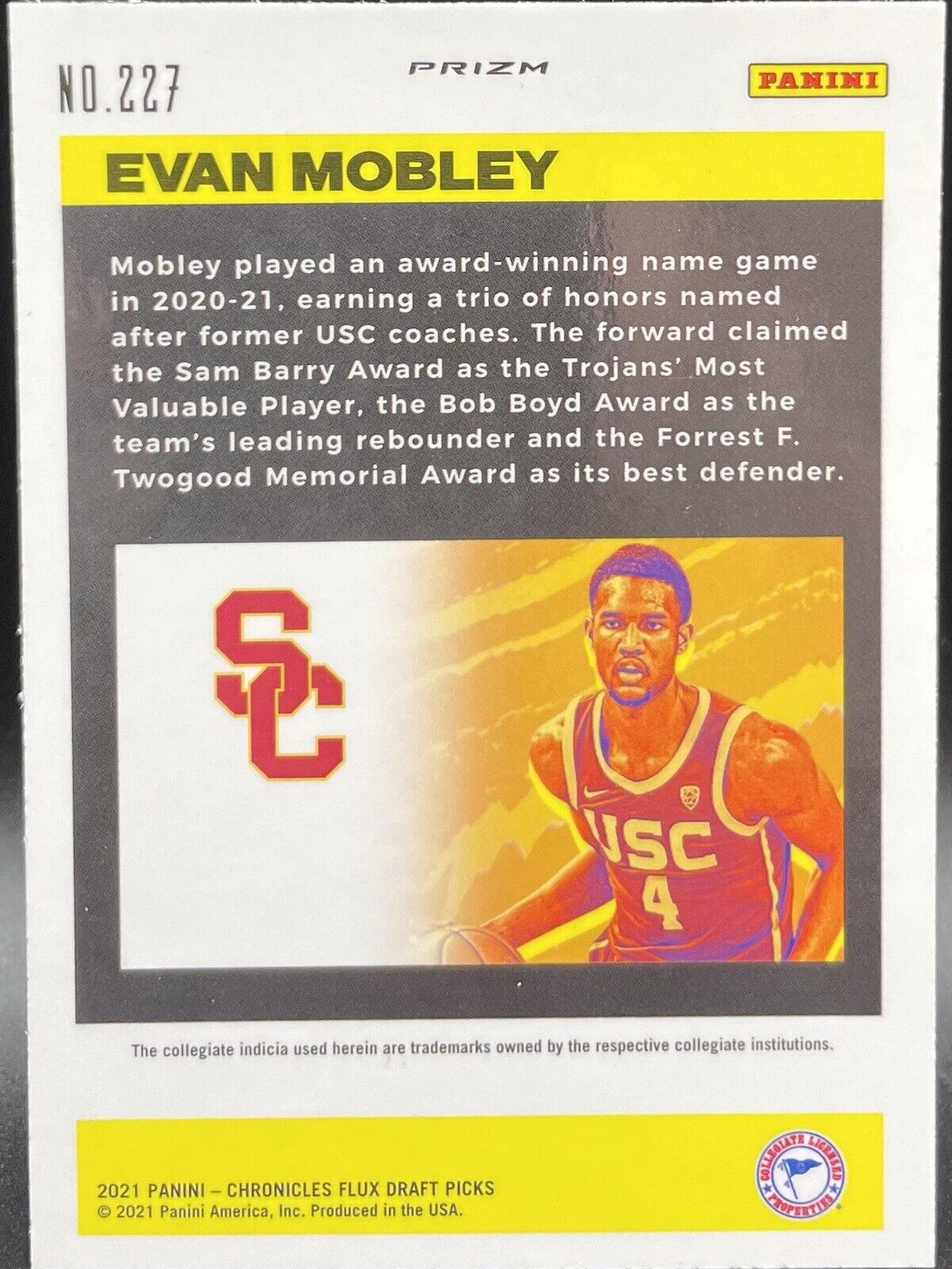 Evan Mobley 2021 Panini Flux Draft Picks #227 RC Minnesota Timberwolves 🔥🔥