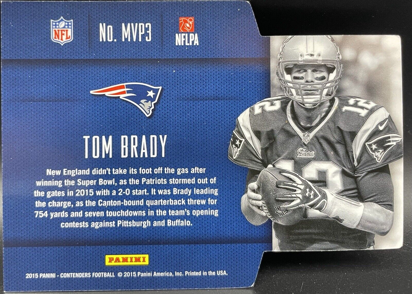 2015 Panini Contenders #MVP3 Tom Brady MVP Contenders Die-Cut  NE Patriots