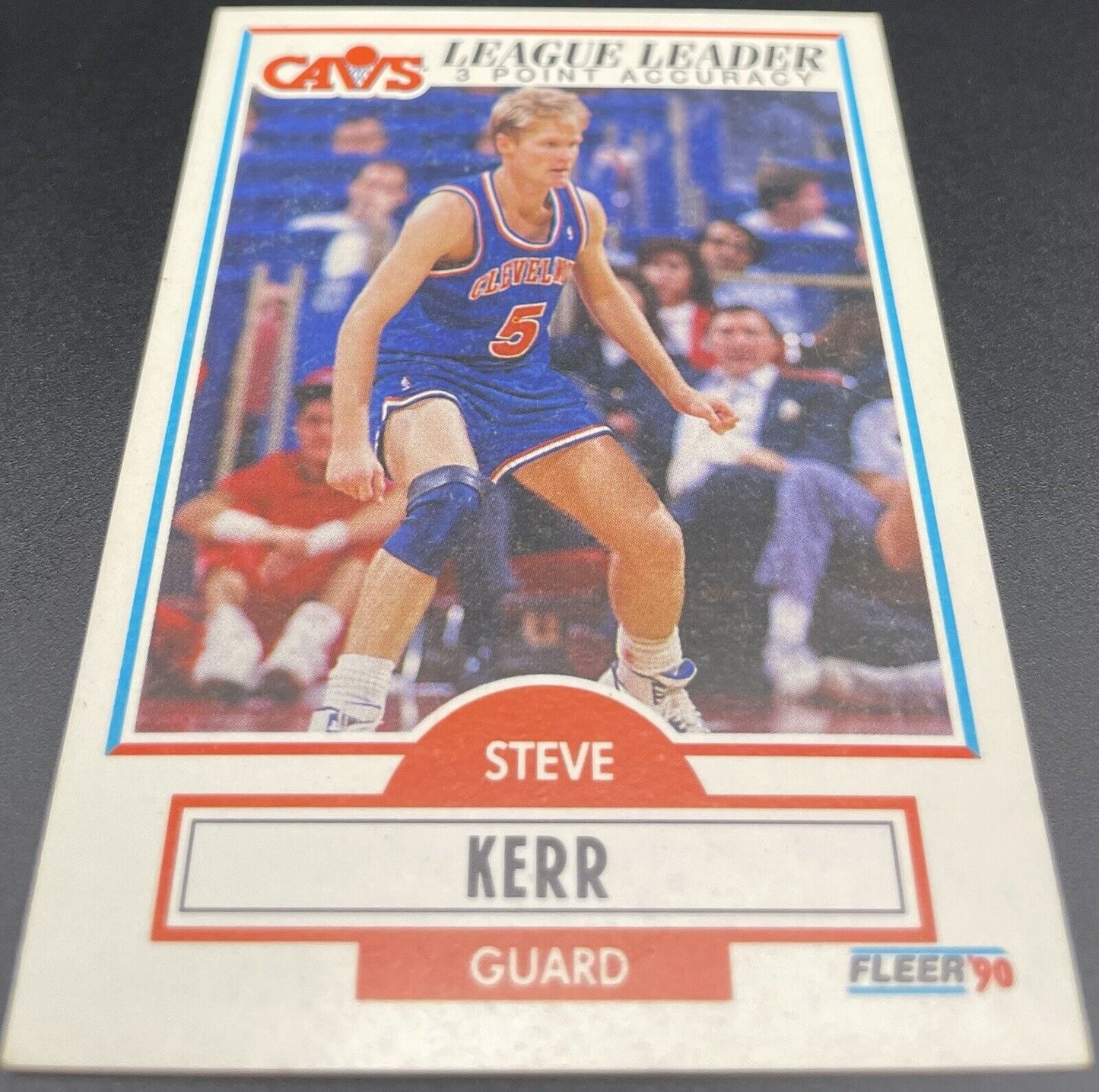 Steve Kerr 1990 Fleer #34 League Leader Three-Point Accuracy Cleveland Cavs