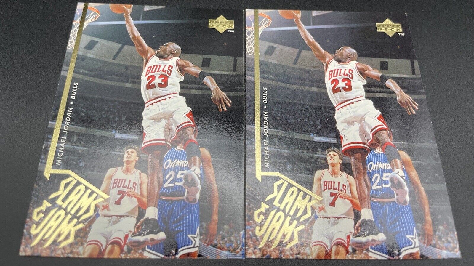 1995-96 Upper Deck - Slams & Jams Gold Electric Court #352 Michael Jordan 2 Card