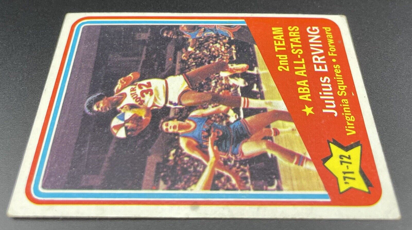 Julius Erving rookie card 1972 Topps #255 Virginia Squires HOF Dr. J