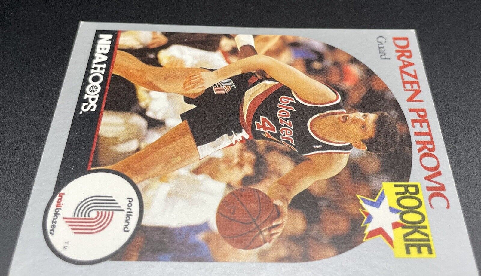 Drazen Petrovic 1990 NBA Hoops Rookie Silver #248 Portland Trail Blazers 