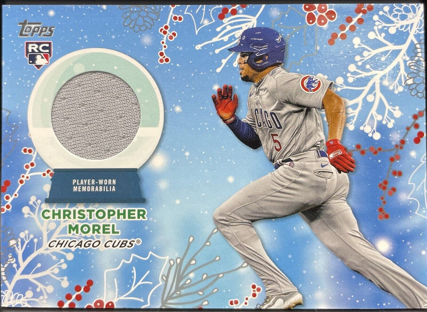 Christopher Morel 2023 Topps #RC-CMO Rookie Card Worn Memorabilia Christmas Edit