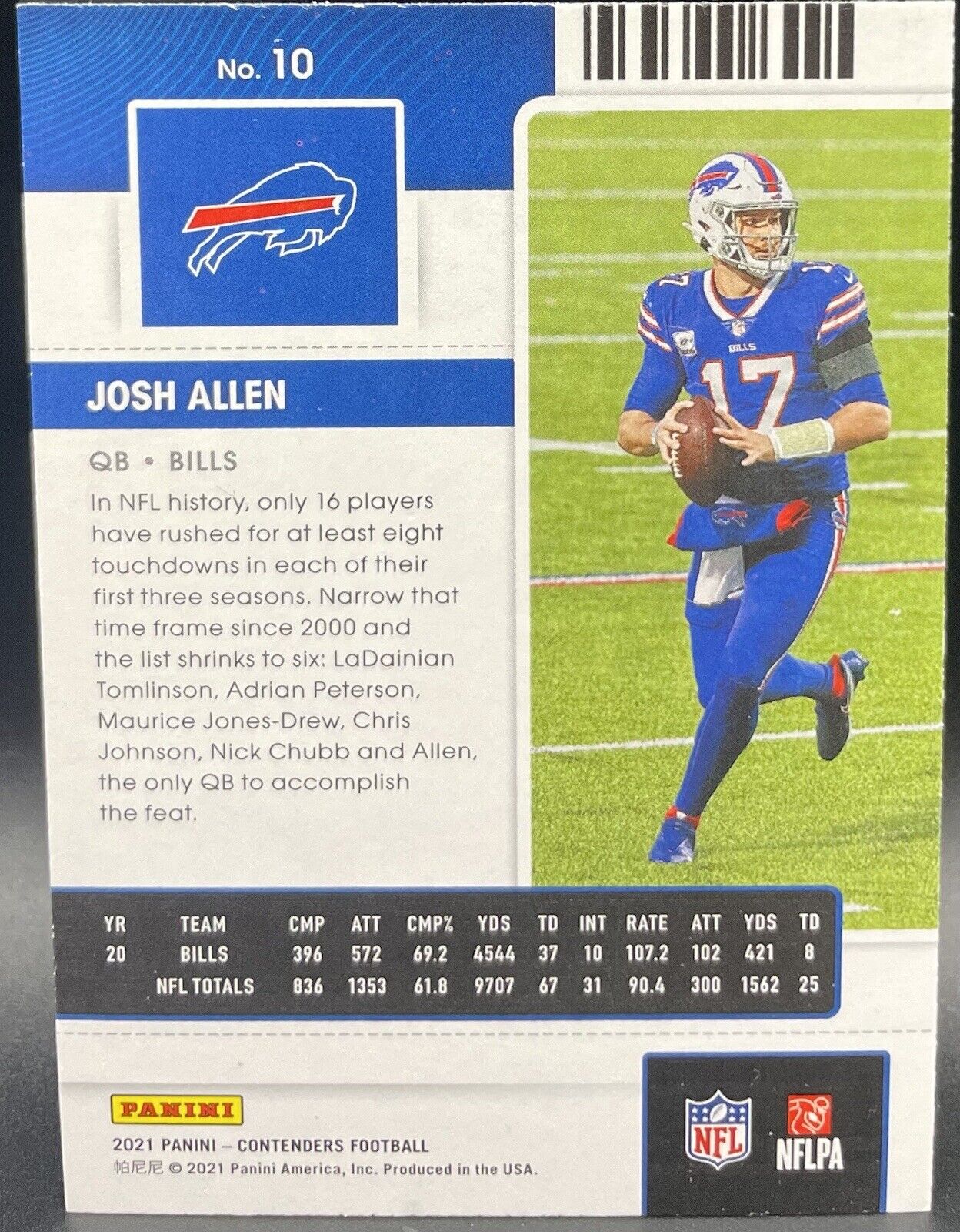 Josh Allen 2021 Panini Contenders #10 RC Buffalo Bills