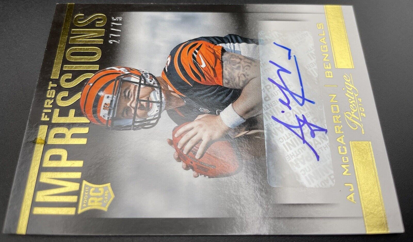 2014 Panini Prestige #FIAJ AJ McCarron First Impressions Autographs #/75 RC