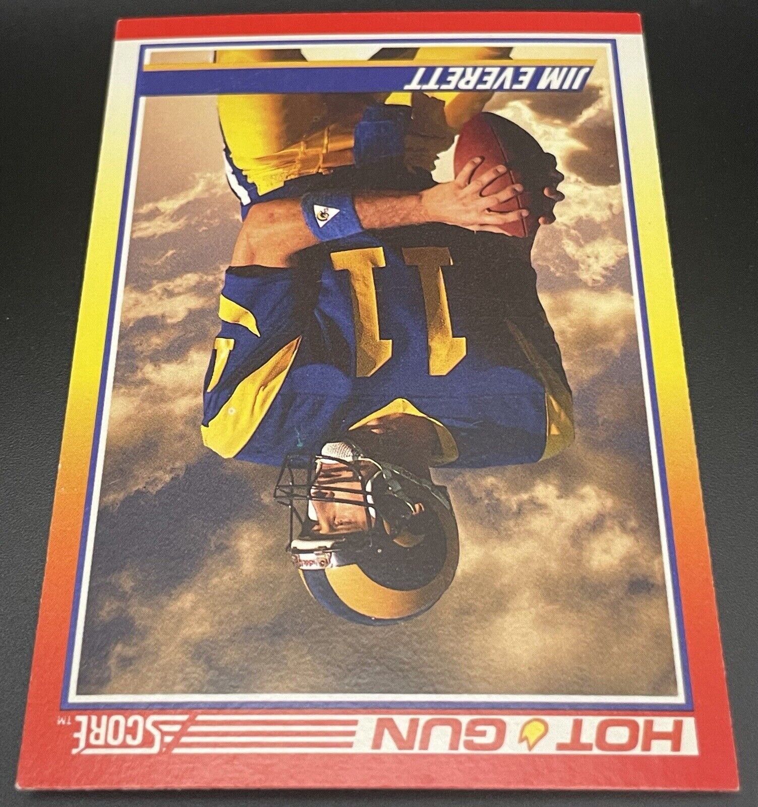 1990 Score Football Jim Everett Hot Gun Los Angeles Rams #312