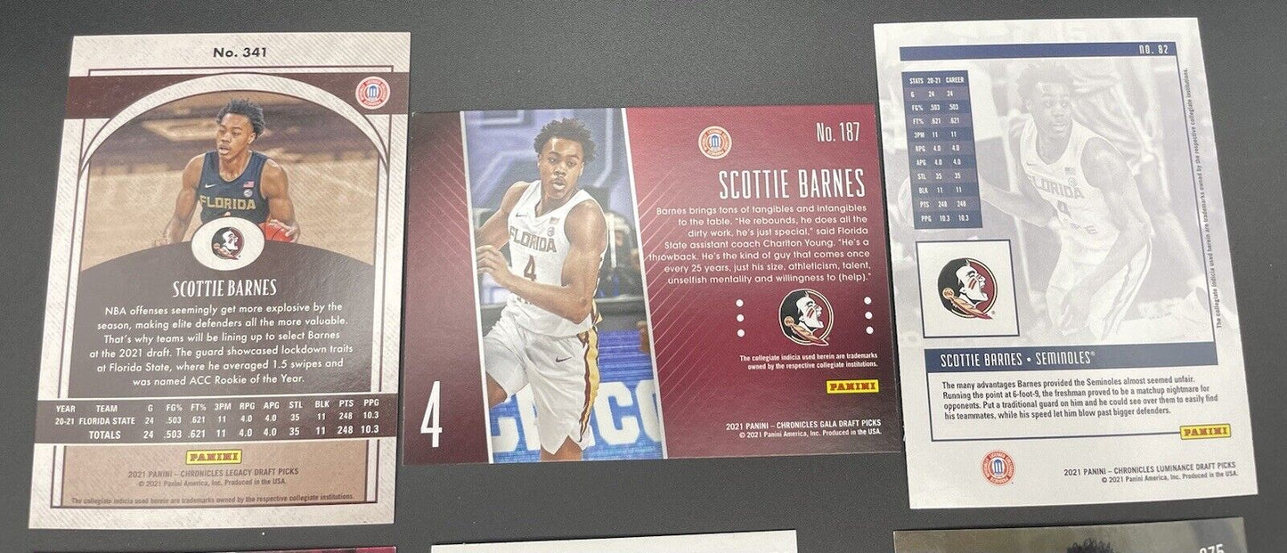 Scottie Barnes 2021 Panini Rookie Cards Tronto Rapters 9 cards total