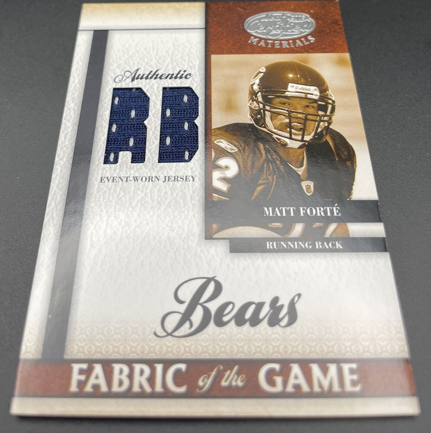 Matt Forte 2008 Donruss Certified #RFOG-21 Patch / Rookie    /100  Chicago Bears