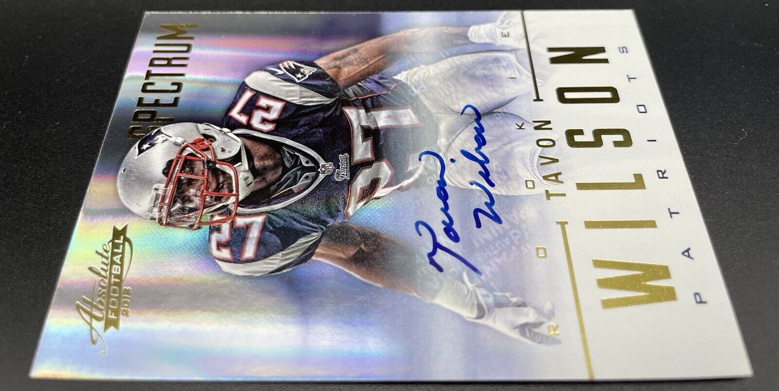 Tavon Wilson 2012 Absolute Spectrum Rookie Card Auto 028/299 NE Patriots RC #186