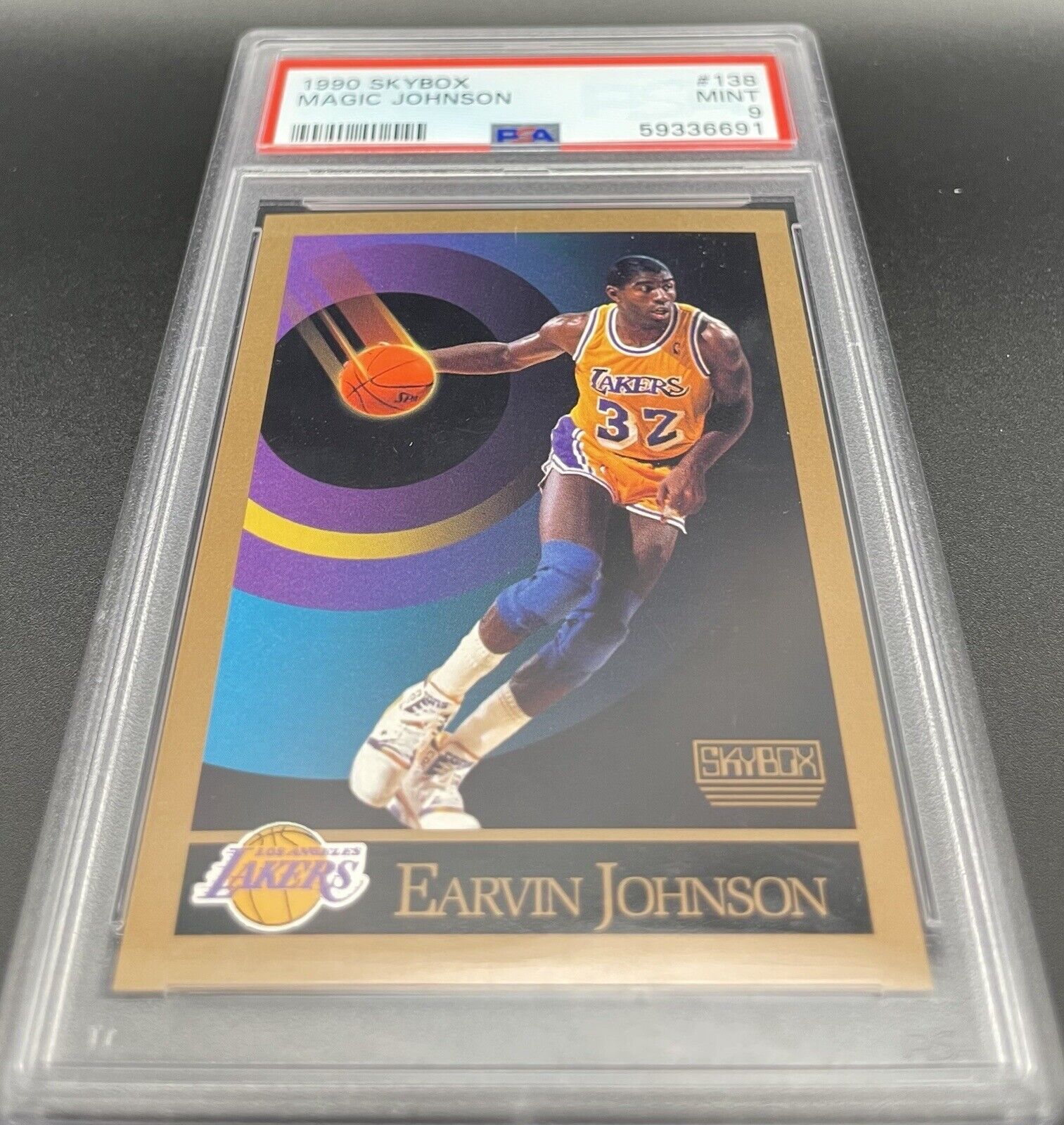 EARVIN MAGIC JOHNSON 1990-91 Skybox #138 PSA Mint 9 Los Angeles Lakers HOF NBA