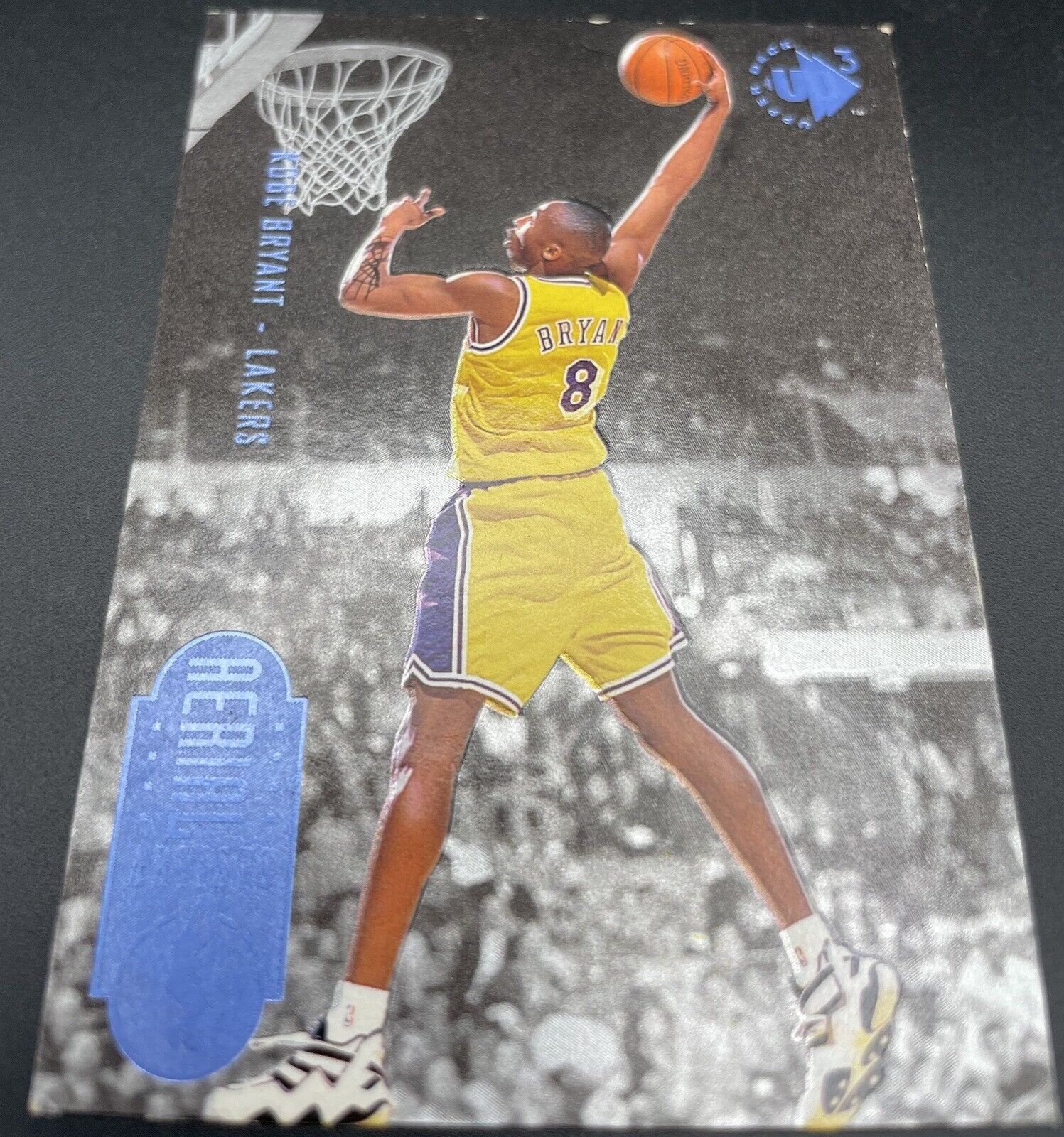 Kobe Bryant 1997 Upper Deck #43 RC Los Angeles Lakers Aerial Artist Blue