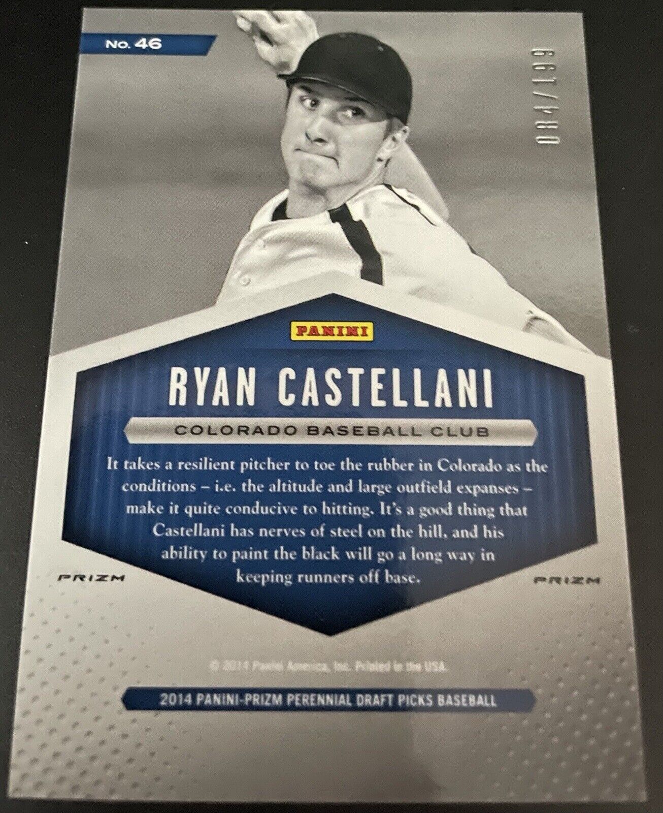 Ryan Castellani 2014 Panini Prizm #46 Draft Picks 084/199 Colorado Rockies