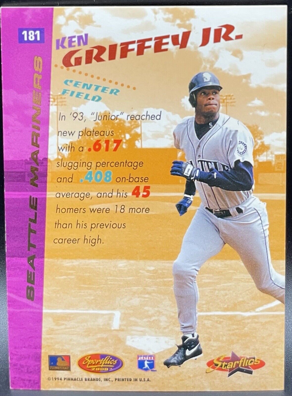 1994 Pinnacle Brands  Ken Griffey Jr. #181 STARFLICS 3D Seattle Mariners RARE!