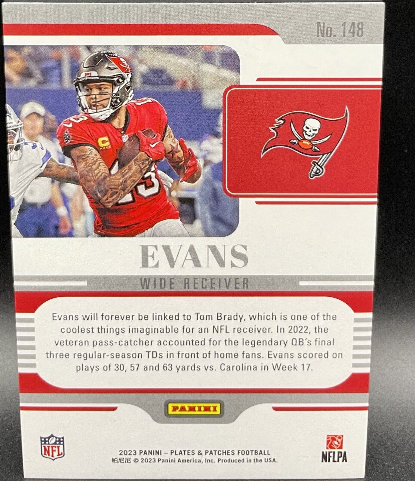 Mike Evans 2023 Panini Plates & Patches #148 Green /25 Tampa Bay Buccaneers