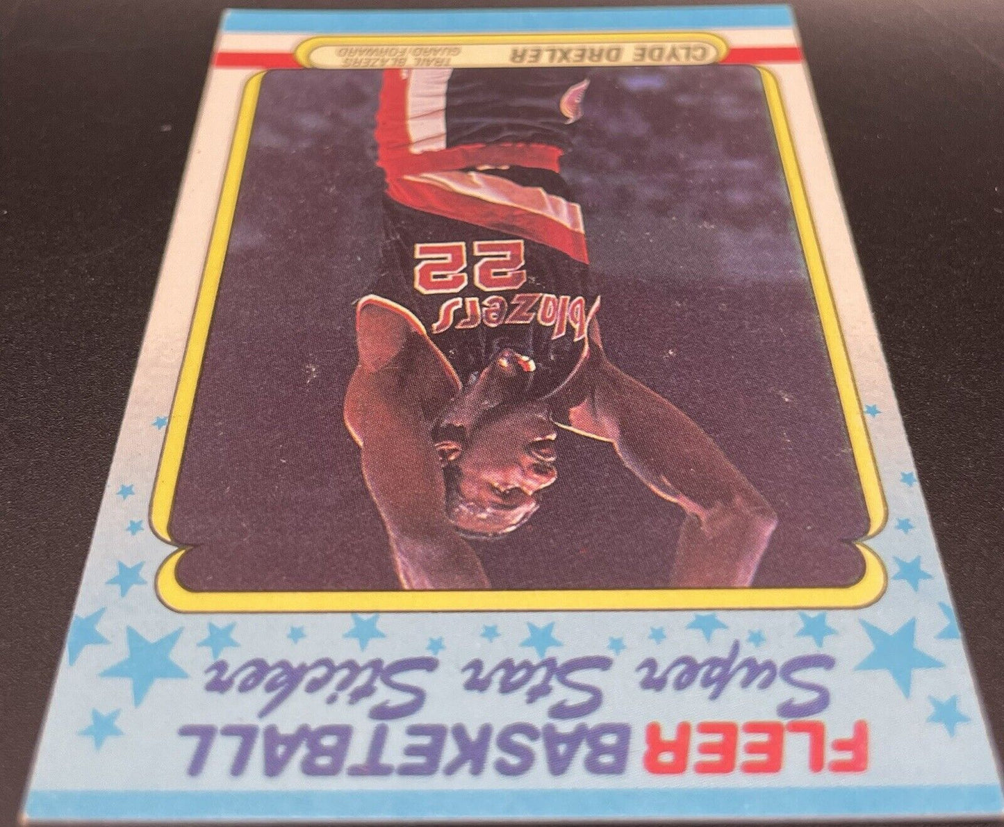 1988 Fleer Super Star Sticker Clyde Drexler #3 Portland TrailBlazers~ NBA HOF